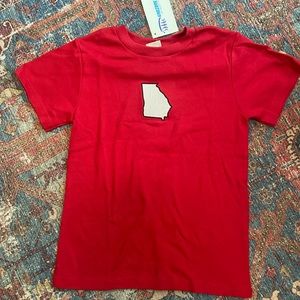 NWT Boys Size 7 UGA Georgia Bulldogs Embroideried Red Tshirt